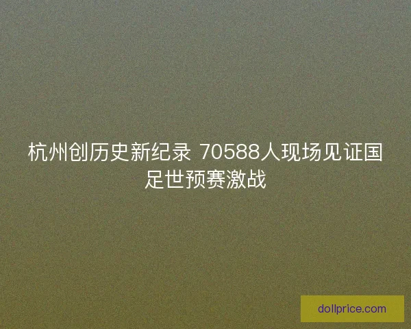 杭州创历史新纪录 70588人现场见证国足世预赛激战